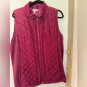 Maurices Red Quilted Vest with Stand-Up Collar